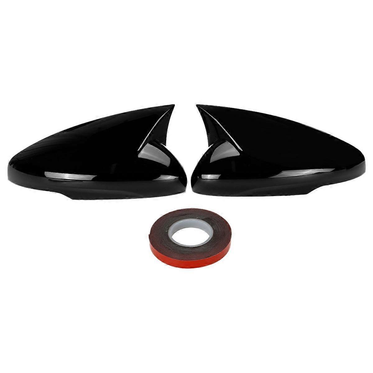 1 Pair of Gloss Black Rearview Mirror Housings for Electric Vehicle Mach-E 2021-2022 Horn Cover Mod