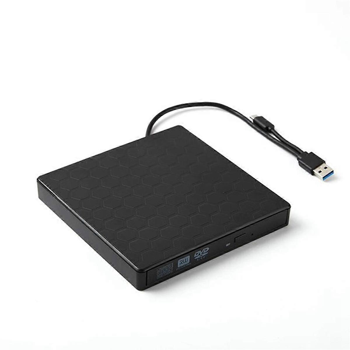 External DVD Drive USB 3.0 Portable +/-RW Player for CD ROM Burner Compatible with Laptop Desktop P