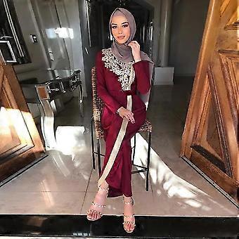 slim fit dress slacks Modest Muslim Woman's Empire Waist Shimmery Tulle Dress - 36229