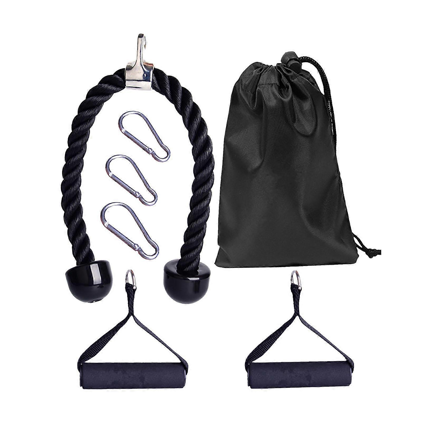 Cable Machine Attachment Set Pull Down Rope for Weight Lifting Lats Shoulder