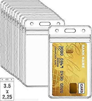 50 Pcs Clear Plastic Vertical Name Badge ID Card Holders