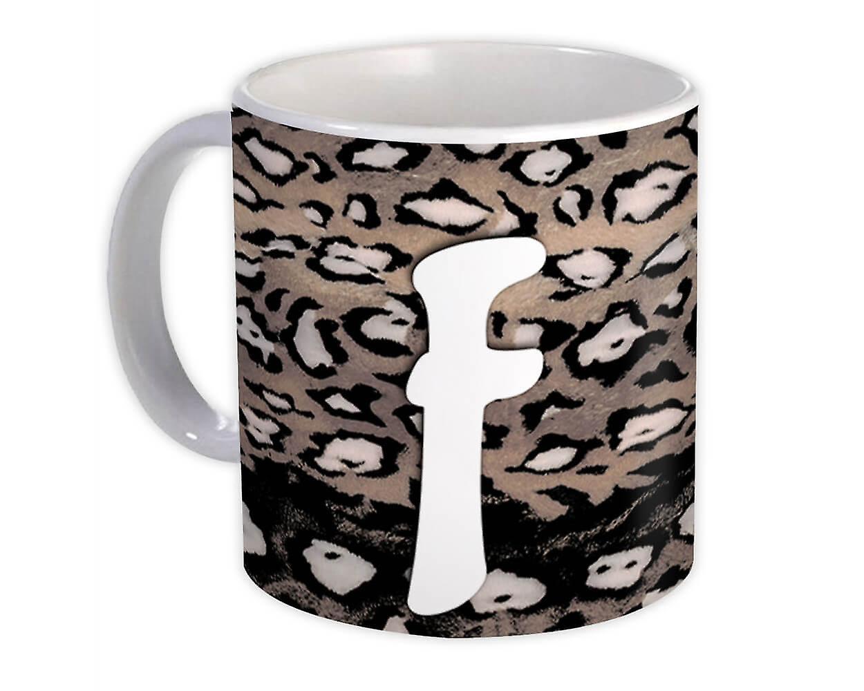 Gift Mug: Monogram Letter F Cheetah
