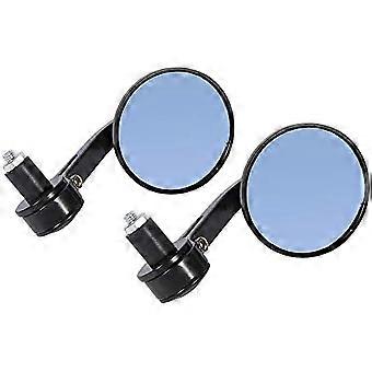 Specchietti retrovisori, 1 paio di specchietti retrovisori rotondi universali in alluminio da 7/8" per moto moto scooter nero