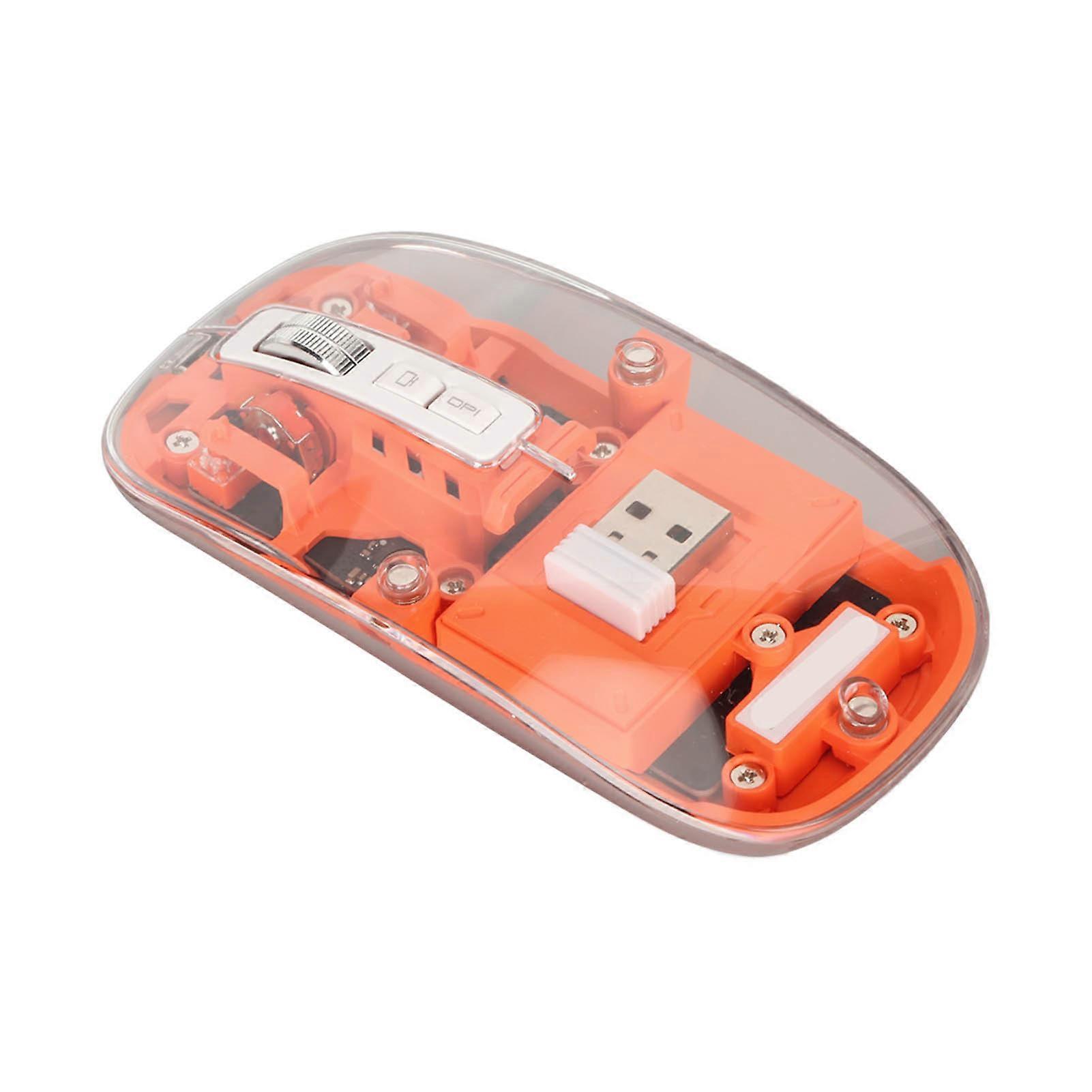 Wireless RGB Bluetooth Mouse 2400 DPI Rechargeable 400mAh Orange Colorful Design