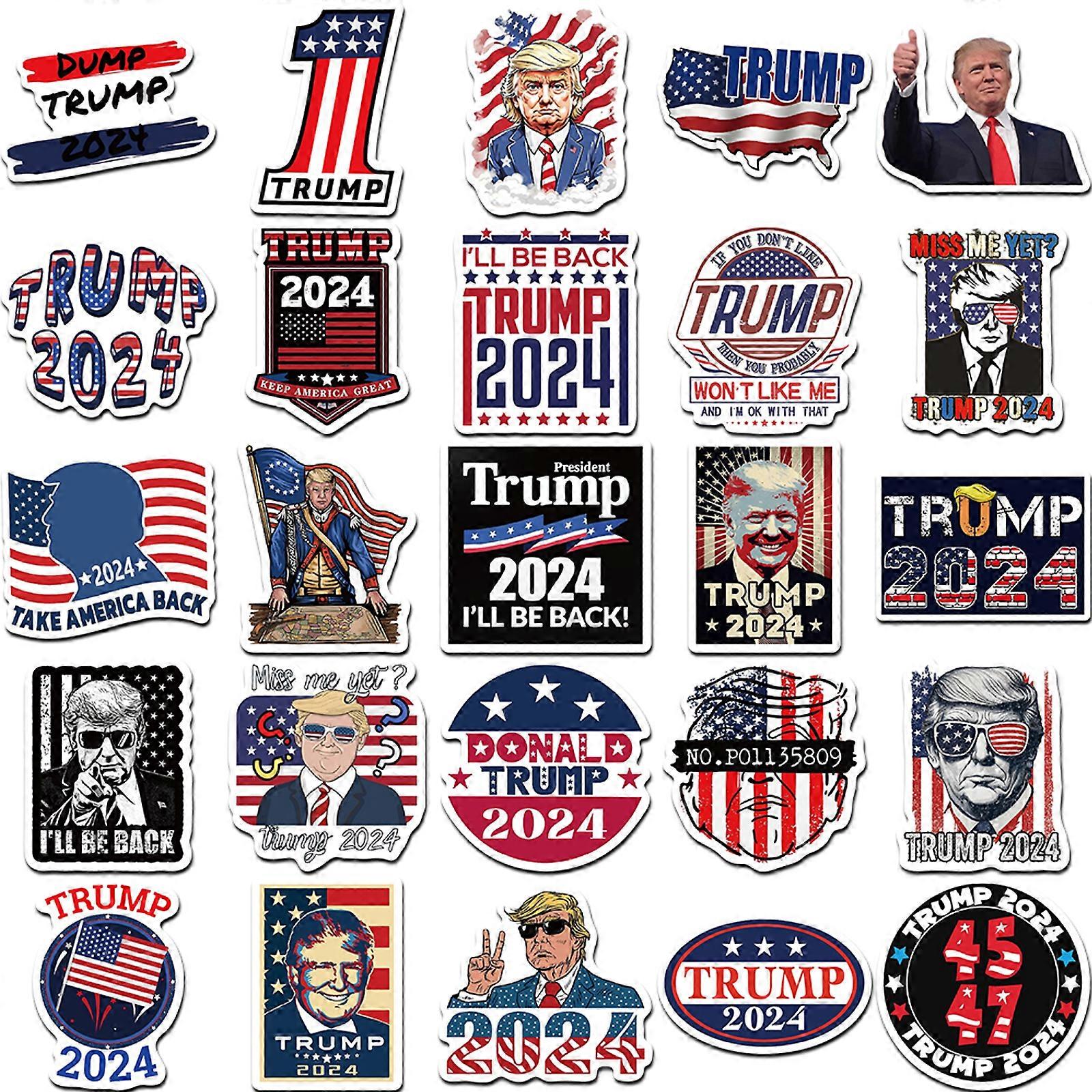 50 Pack Donald Trump 2024 Stickers, Bumper Sticker, Trump Decal for ...