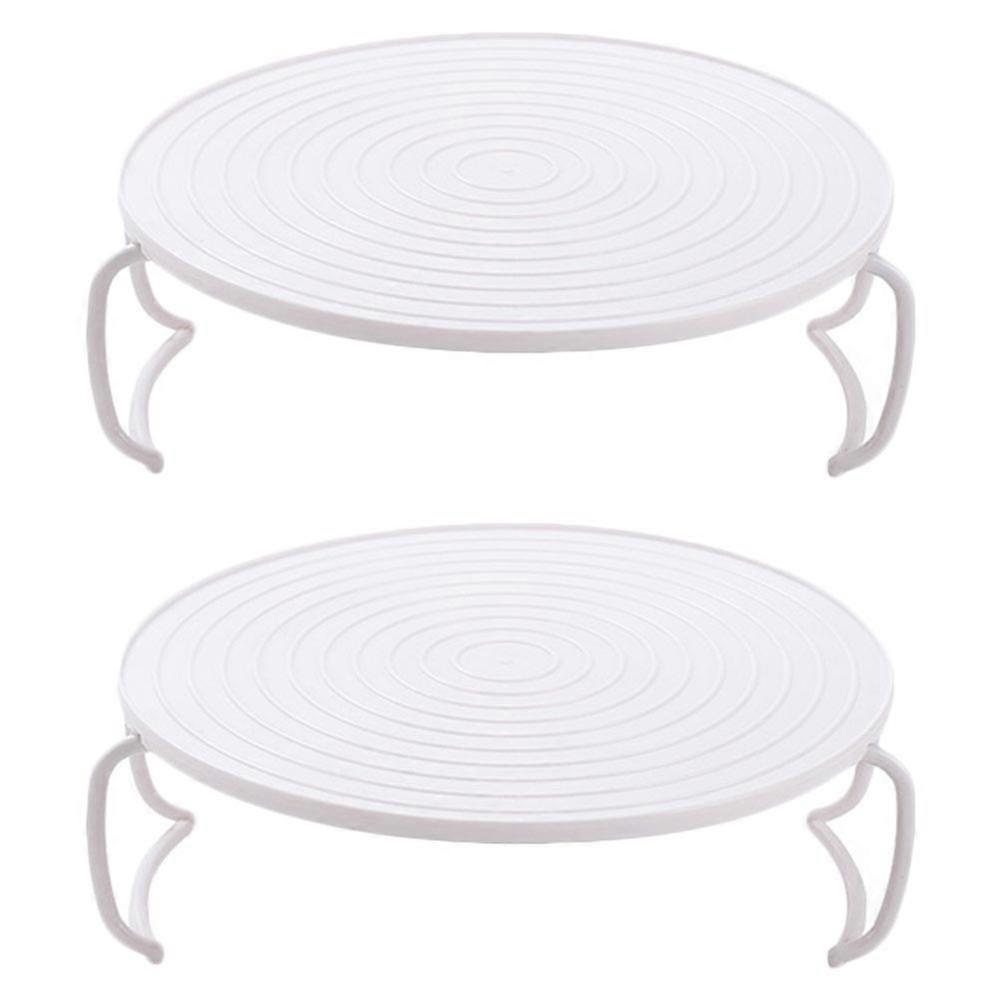 2pcs Rouded Mircrowave Oven Rack Layered Steaming Tray Kitchen Accessory