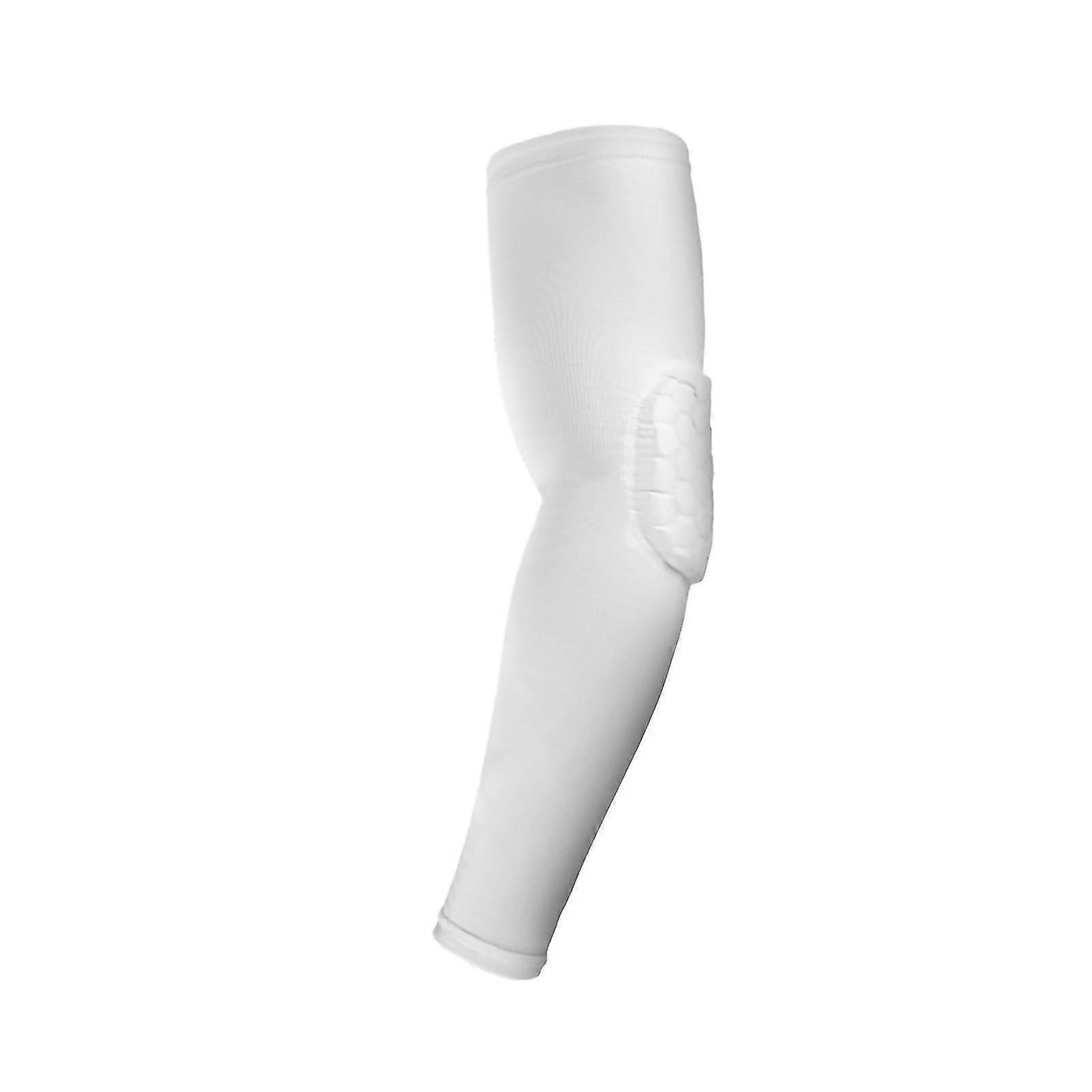 White Cooling Arm Sleeve for Running Cycling - Sun Protective and Padded