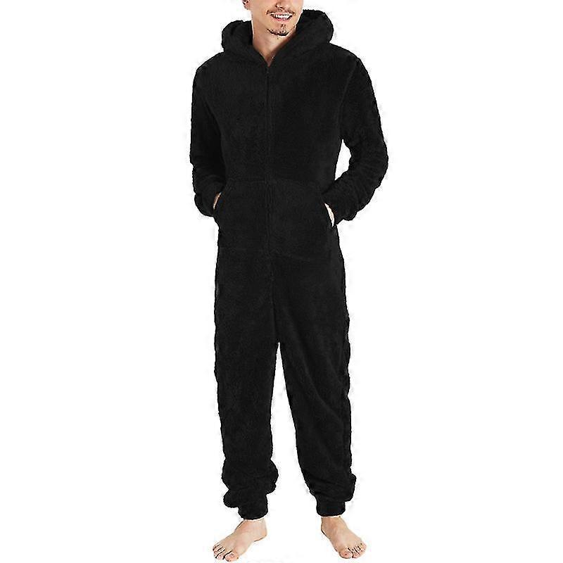 Men's Couple Jumpsuit Cuddly Funny Long Pyjamas Winter Warm Plush Jumpsuit