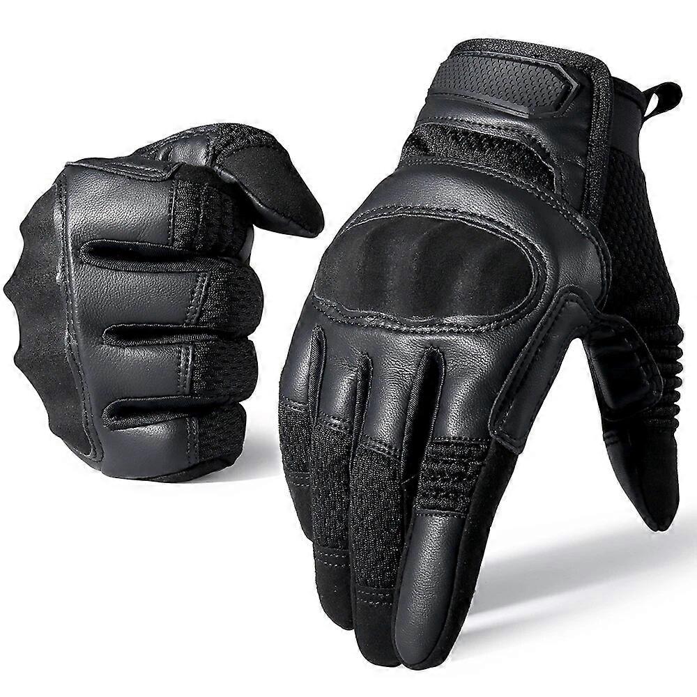 Gloves PU Leather Tactical Gloves Touch Screen Hard Shell Full Finger Glove Army Military Combat Airsoft Driving Bicycle Mittens Men
