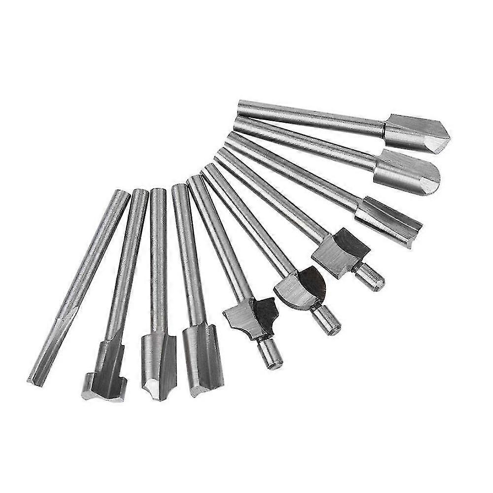 10pcs Rotary Cutters, 3mm(1/8inch) Hss Router Bit Set Wood Engraving Accessories Tools For Wood Pcv Plastic Acrylic