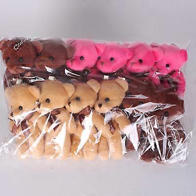 12 قطعة لكل وحدة 12 سم 20 لونا تحمل أفخم ألعاب صغيرة تيدي بير دمى هدية صغيرة لحفل زفاف الحاضر قلادة لطيف تيدي دمية