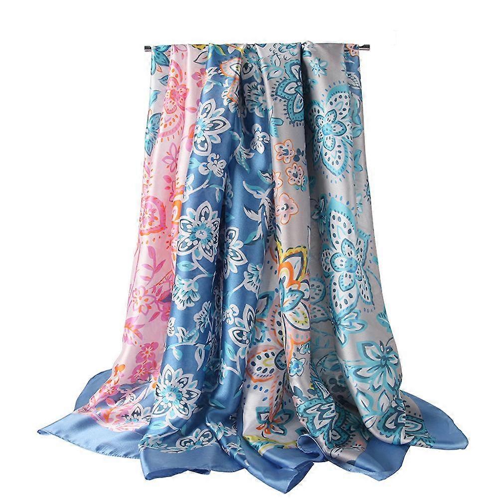 Silky Scarf Thin Lightweight Wraps Oversized Satin Scarf for Lady
