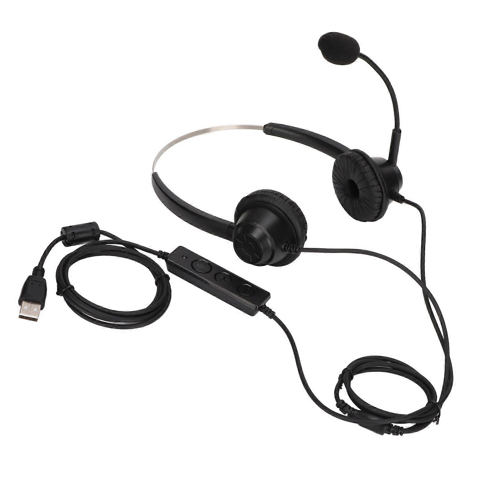 H360DUSB1 Binaural USB Business Headset with Adjustable Speaker Volume and Microphone Mute