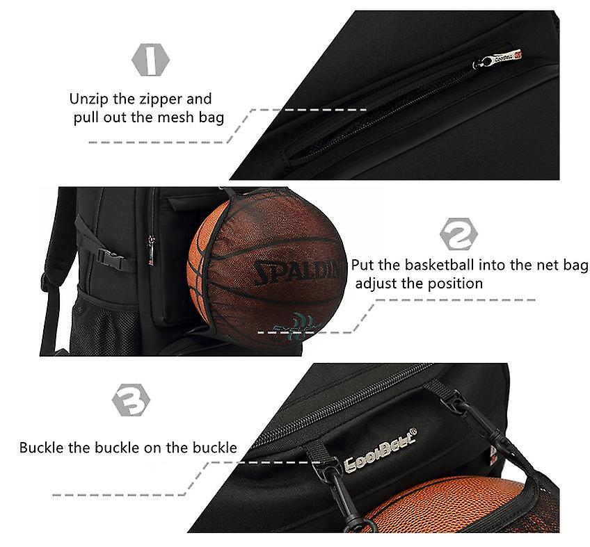 Produktbild von Basketball Rucksack KINGSLONG Basketball Rygsæk Fodbold Rygsæk Stor Kapacitet Softball Taske Med Skorum Og Hegnkroge, Let Fodbold Volleyball Softball Udstyr Til Ketsjere, Hjelme, Hatte, Sko/blå American Football