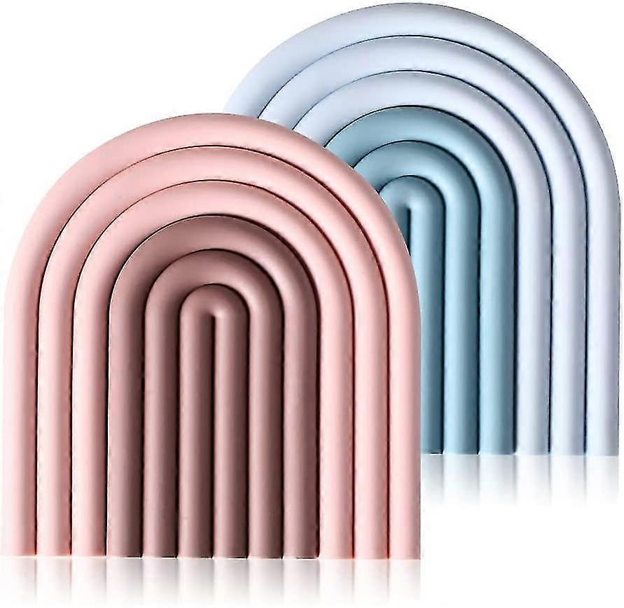 Gradient Color Separable Silicone Trivet Mats, Heat Resistant Thick Coaster, Non-slip Silicone Pot Holder2pcs 2 Colors