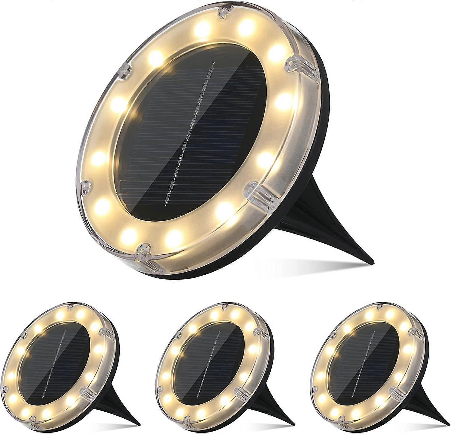 LED Solar In Ground Light 4 Pack Waterproof IP68 for Path Lawn