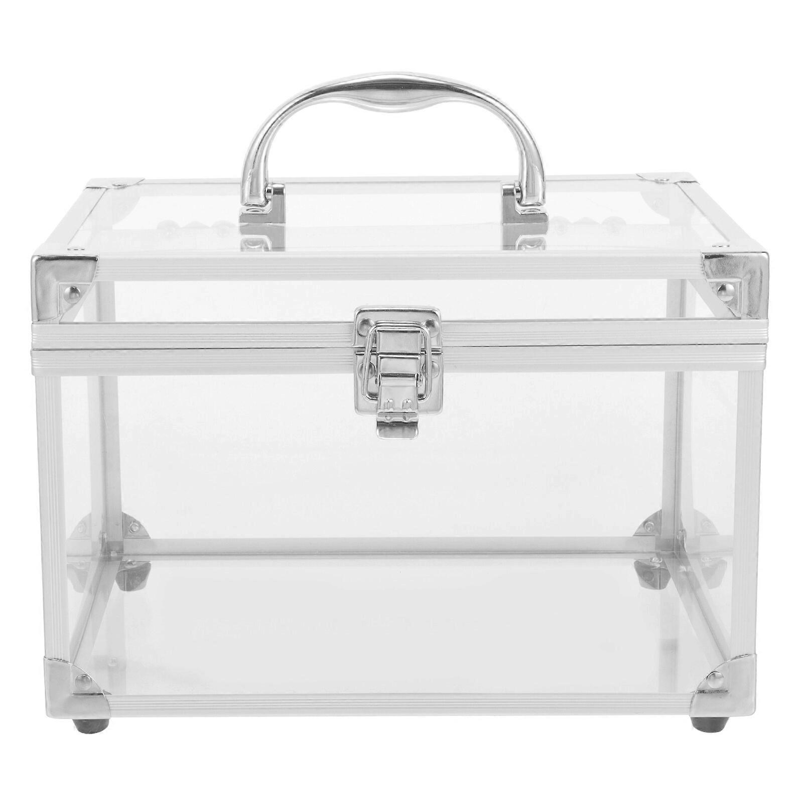 CD Storage Box DVD Storage Container CD Holder Portable CD Storage Organizer med håndtak