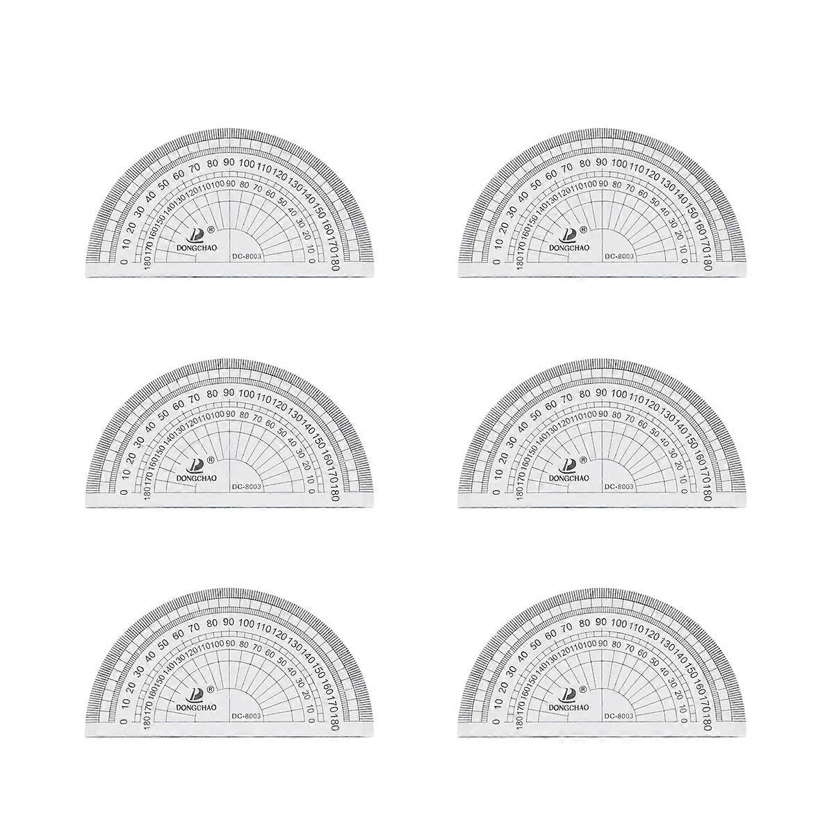 10pcs Clear Plastic Protractor Math Protractor 180 Degrees Protractor For Angle Measurement Student School Office Supply