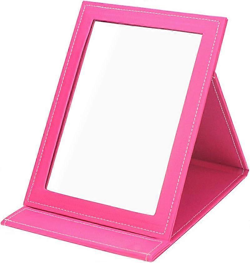 Leather Travel Portable Foldable Mirror Makeup Mirror with Adjustable Stand