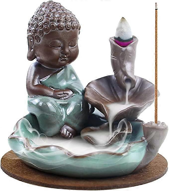 Ceramic Backflow Incense Holder Waterfall Incense Burner, Frog Incense Holder for Home Office Desk Decor Yoga Aromatherapy