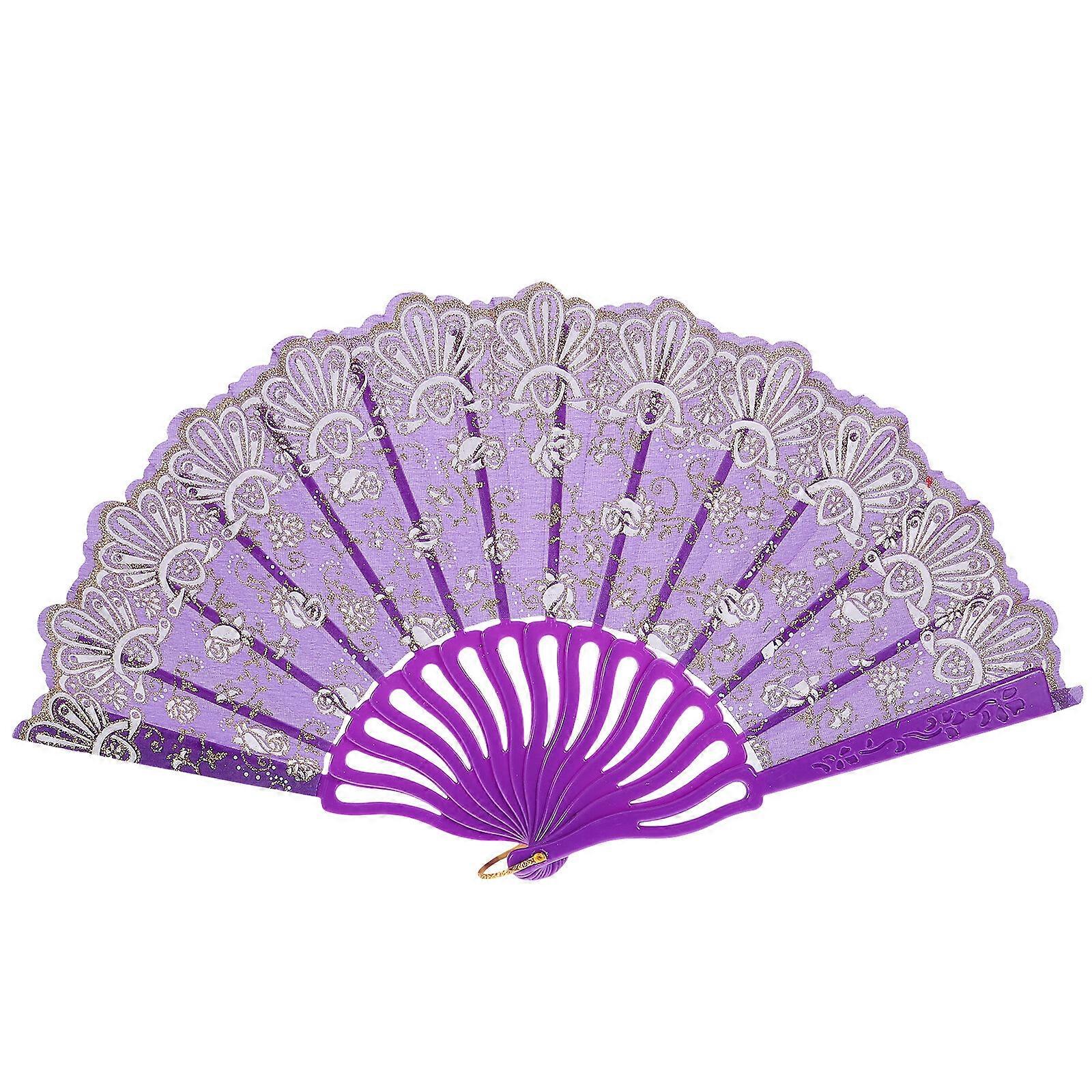 Antique Decorative Folding Fan Dressing Up Hand Folding Fan Stage Performance Hand Fan
