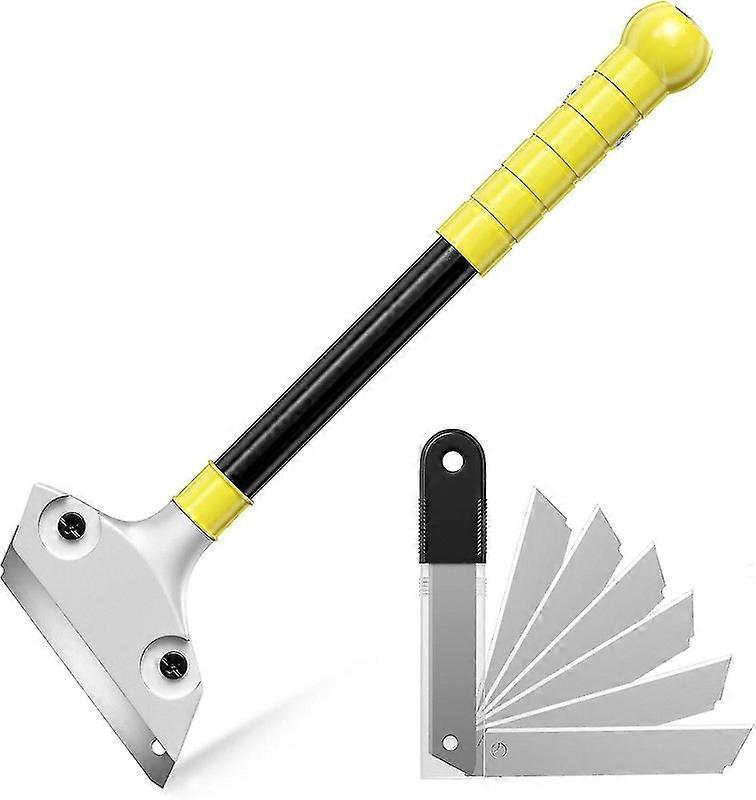 Window Scraper, Paint Scraper With 20 Blades, Plate Scraper With Knock-out Function, Long-handled Plancha Scraper For Induction Hob, Cleaning, Windows