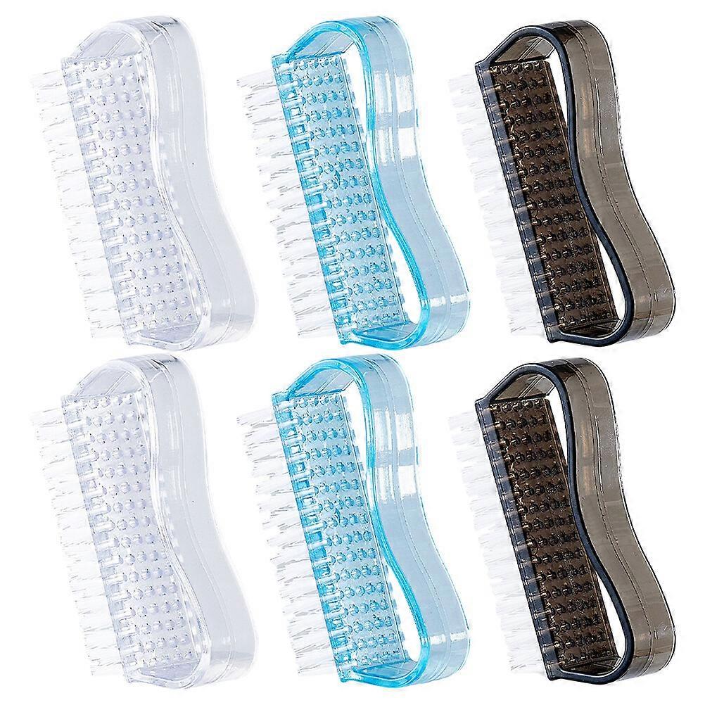6pcs Handbürsten Nagelbürsten bequemer Griff Nagelbürsten Fingernagelbürsten