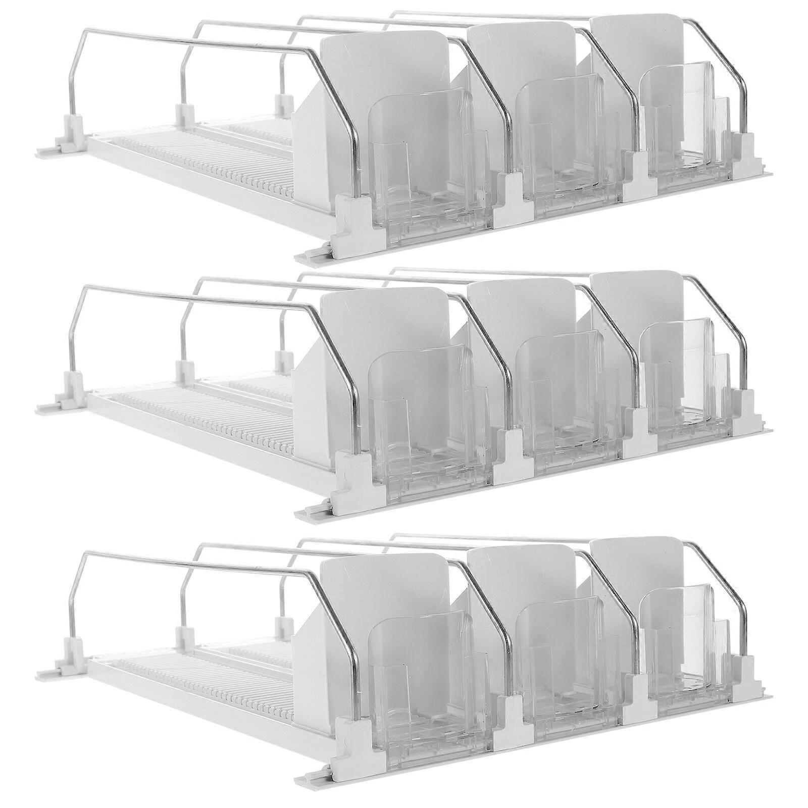 3pcs Supermarket Automatic Pusher Glide Self-Pushing Soda Can Organizer or Fridge