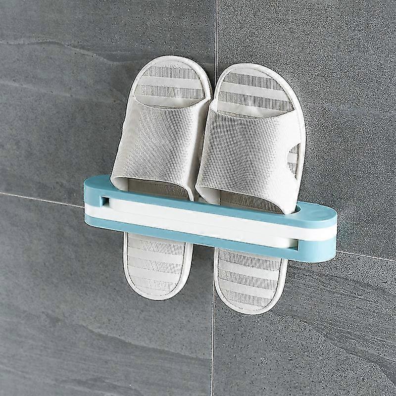 3in1 Slipper Rack Bathroom Towel Rack Multi-functional Wall Hanging Folding Storage Rack Non Perforated Installation