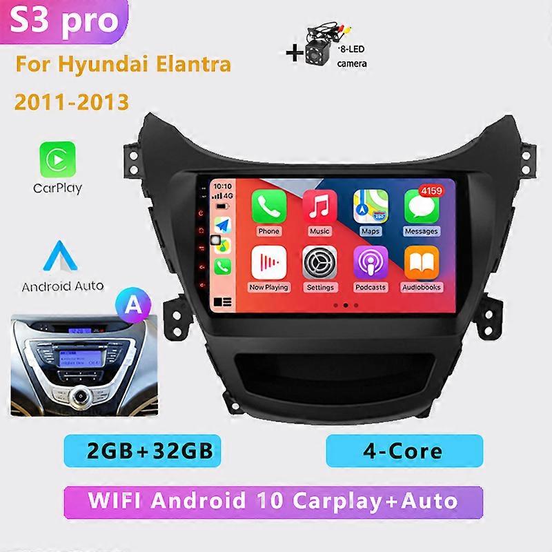 2din 4+64G Android Auto car radio multimedia playerCarplay GPS navigation NO DVD For Hyundai Elantra Avante I35 2014 2011 -2016