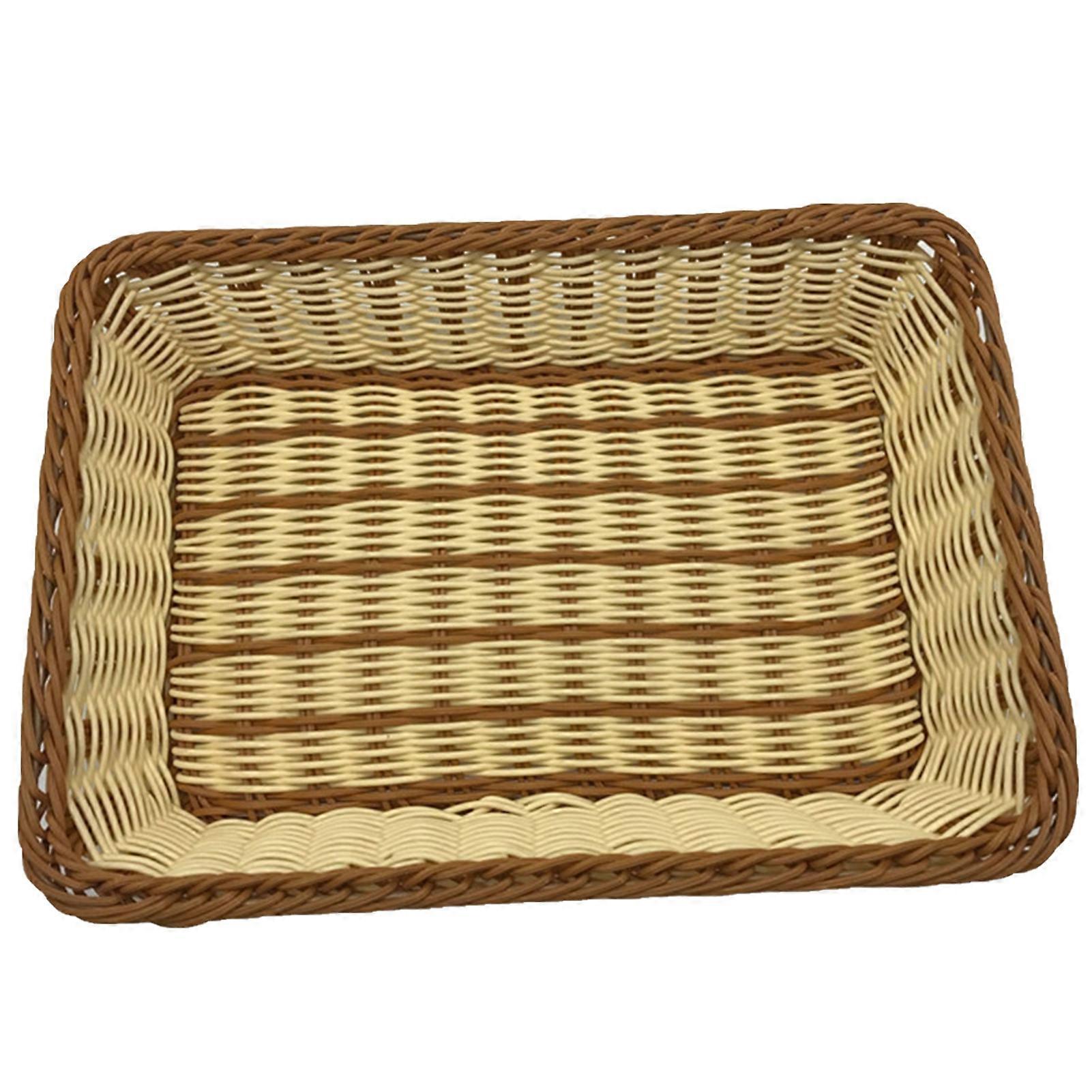 Storage Basket Durable Keep Tidy Lightweight Counter Tabletop Rectangular Woven Tray Home Decor