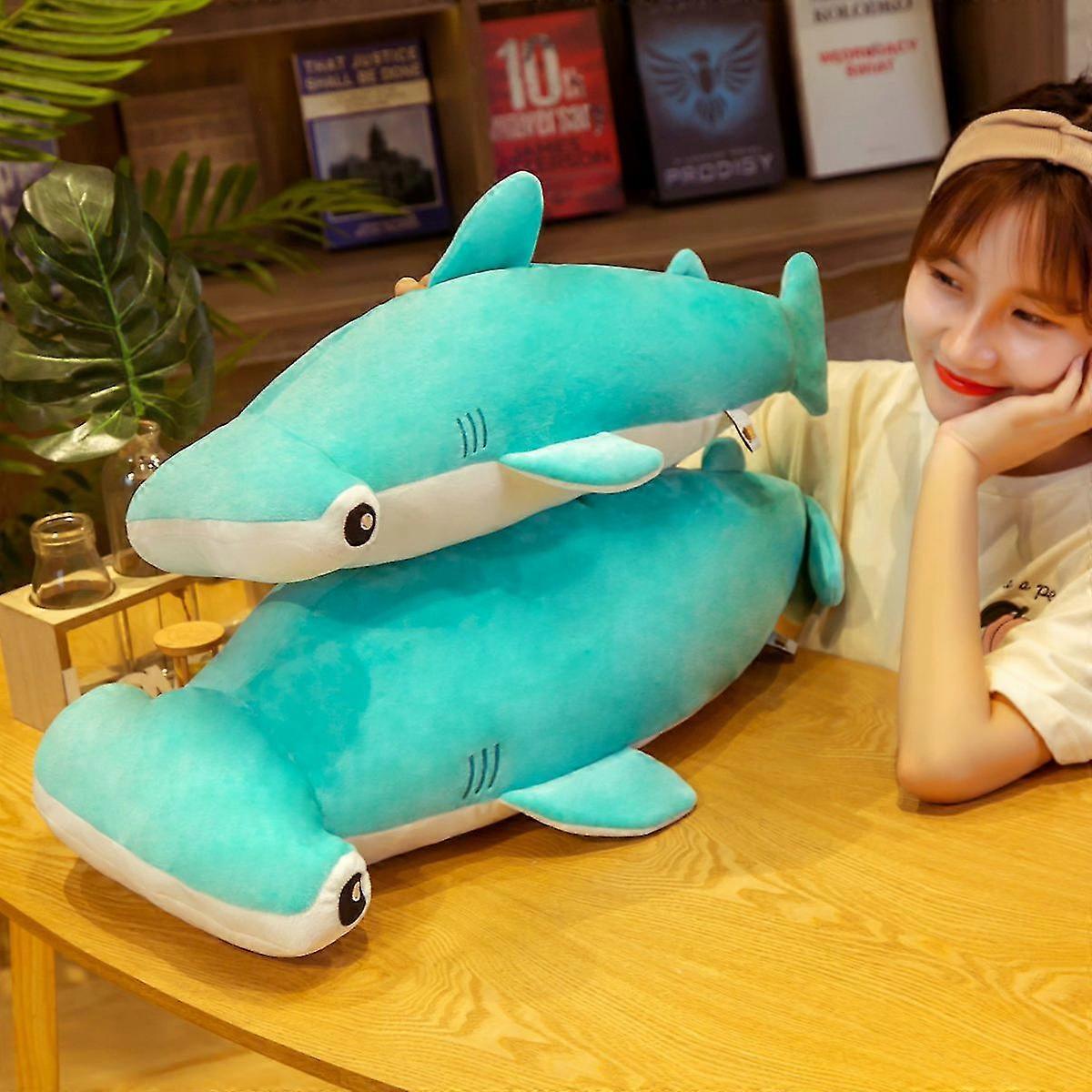 1pc 58/75cm Cartoon Hammerhead Shark Plush Pillow Dolls Simulation Large Ocean Shark Plush Toy Stuffed Soft For Children Gifts