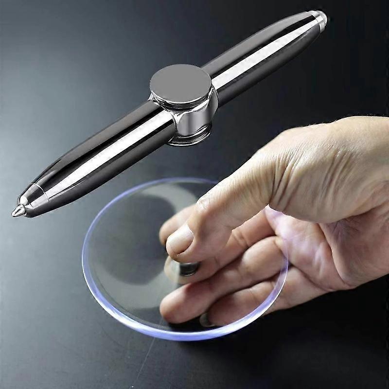 Creative Multi-Function LED Pen Spinning Decompression Gyro Metal Ballpoint Pen