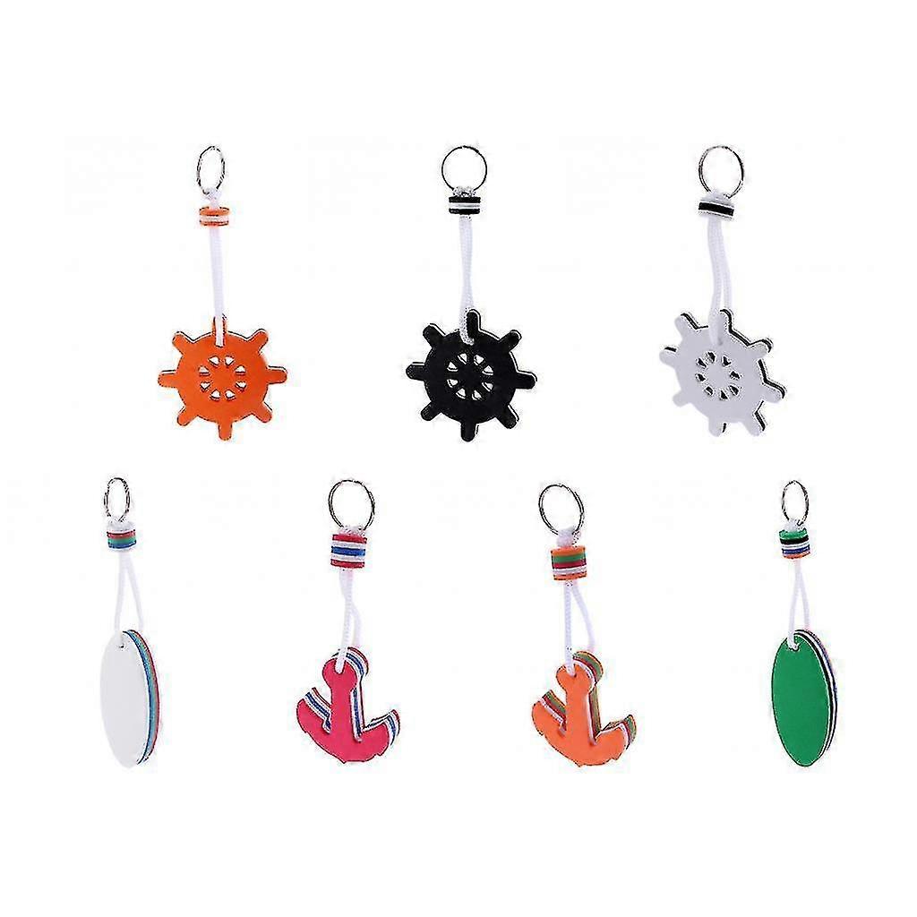 2x Steering Wheel Shaped Marine Boating Keyring Floating Key  Float