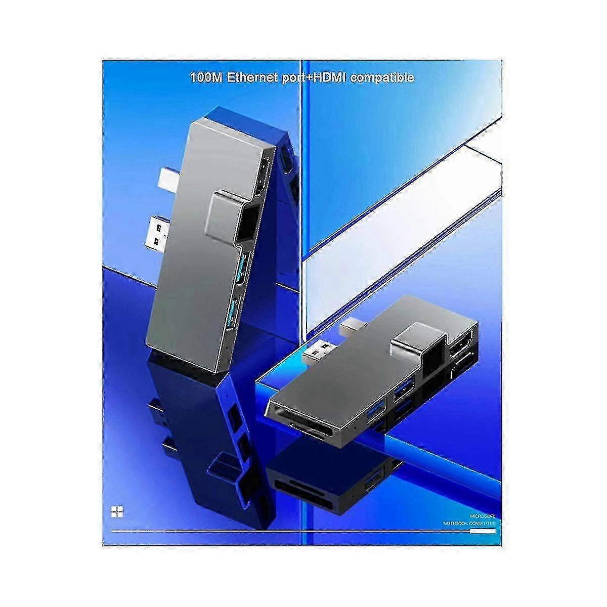 Usb3.1 Usb-c Hub Docking Station Gen1 4k -compatible Sd/tf Card Reader Rj45 6in1 Converter For (a)