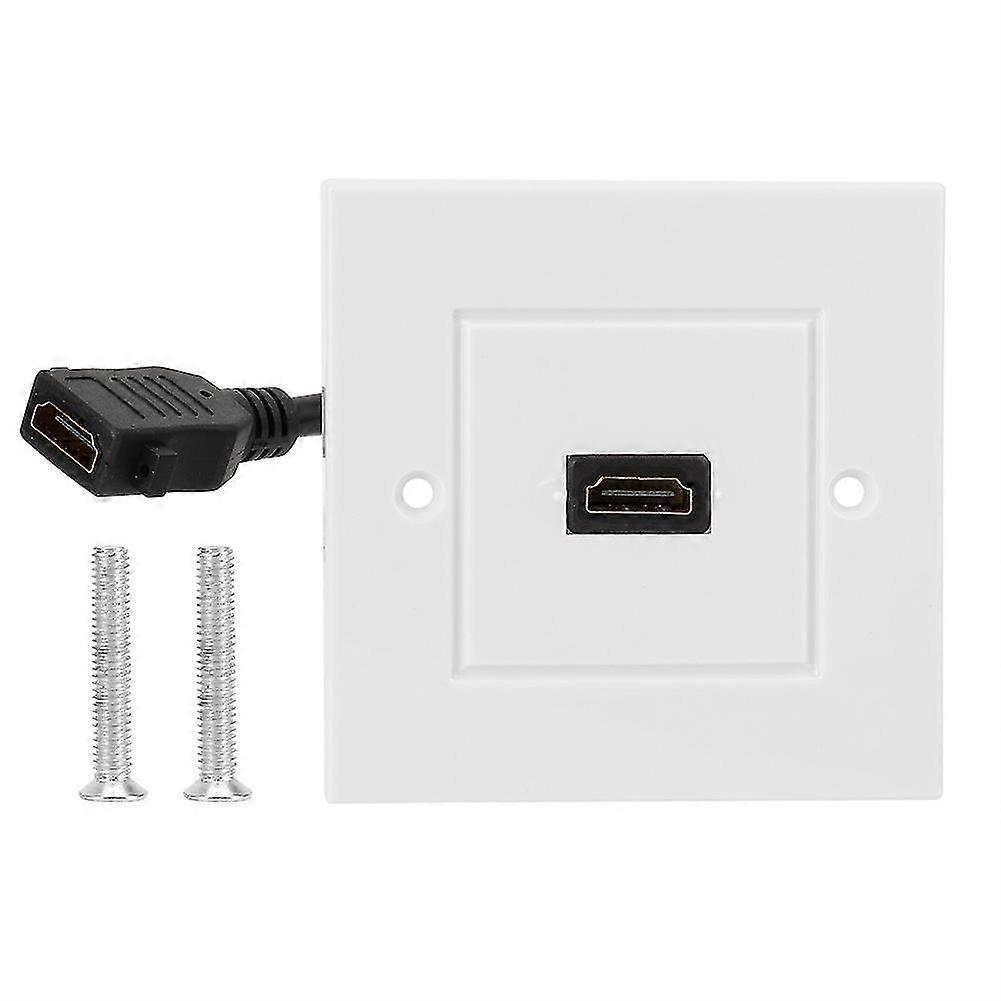 US Standard HDMI Wall Plate Panel with Cable - White