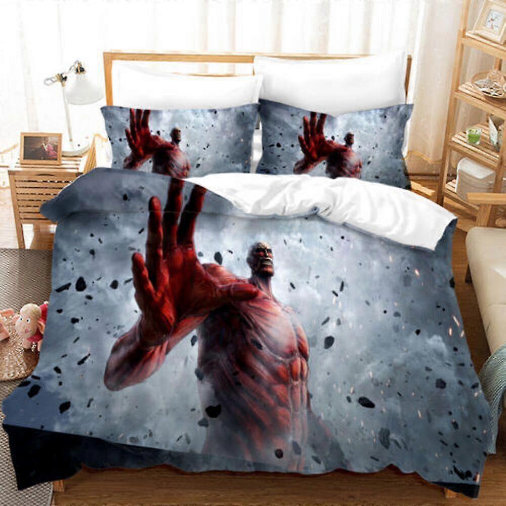 v554 Lençóis Ataque em Tittan Soft Gift K Conjunto de capa de edredão Colcha Lençóis IU554
