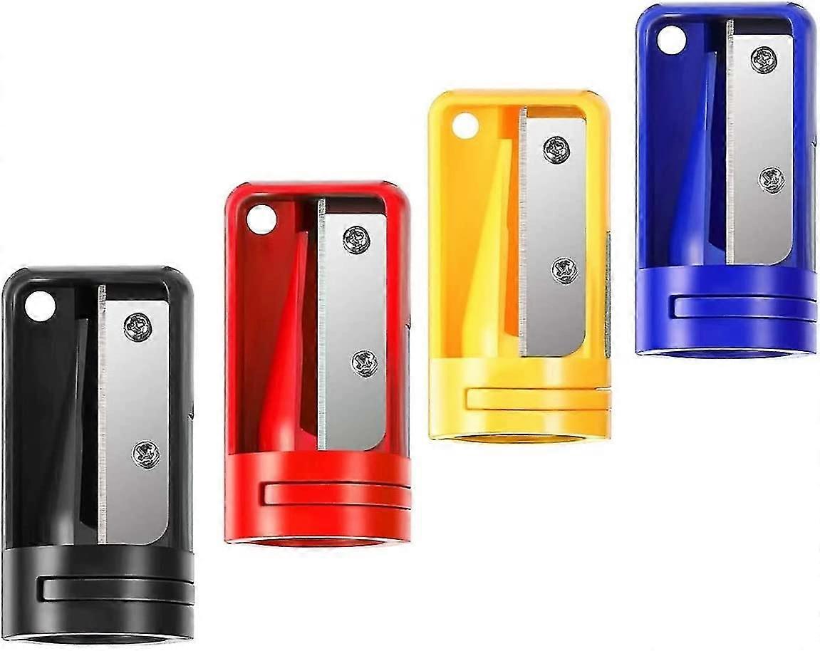 4 Pcs Pencil Sharpener Portable Manual Plastic Pencil Cutter Sharpening Tool