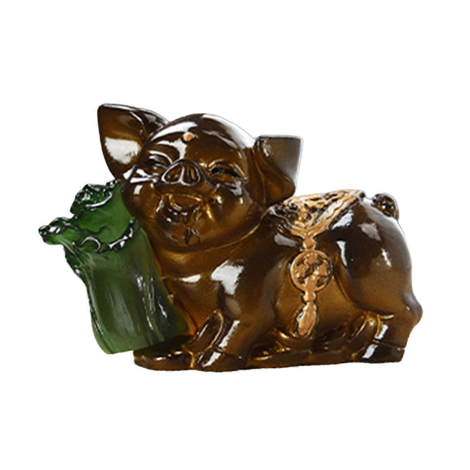 Lucky Pig Tea Pet Resin Color Changing Statue for Tea Ceremony Fun Tea Set Ornament Crafts for