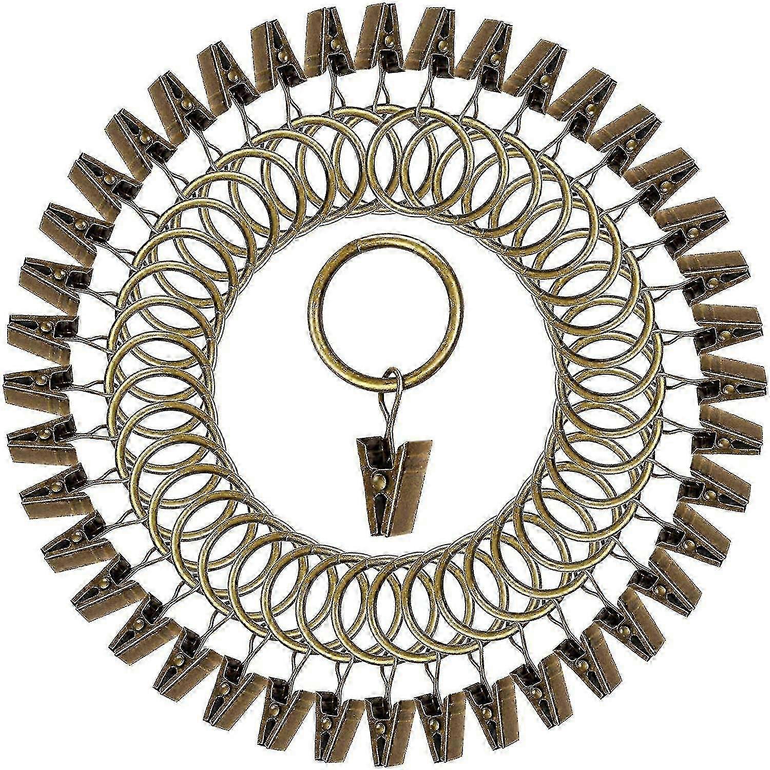 40パックヴィンテージカーテンクリップ、クリップブロ付き強力な金属製装飾防錆カーテンカーテンリング