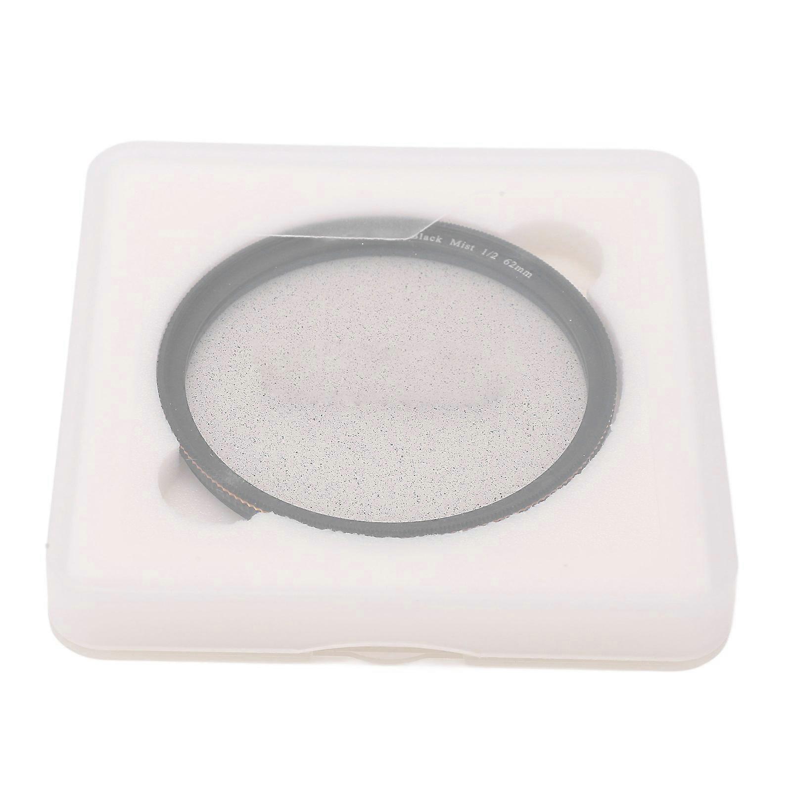 Black Mist Filter 1/2 Portrait Soft Diffuser Focus Camera Lens Filter Scratch Resistant for Video Vlog Photography 62mm