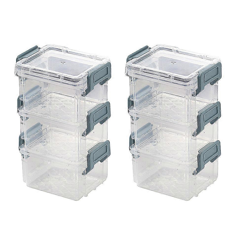 6 Pcs Desktop Storage Cases Transparent Jewelry Organizers Stackable Boxes
