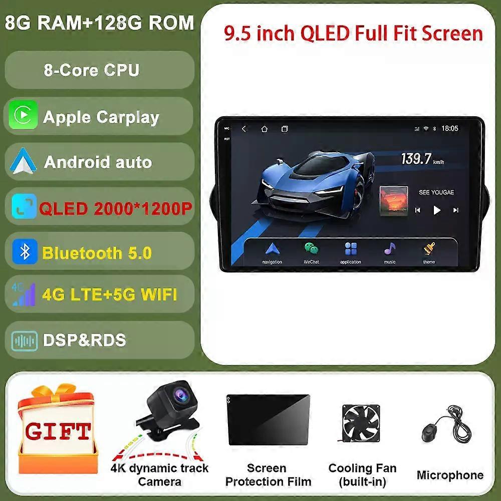 8 Core Android 8g+256g For Fiat Tipo Egea Dodge Neon 2015 - 2018 Car Radio Stereo Multimedia Player Gps Ips Dsp Carplay Av Out