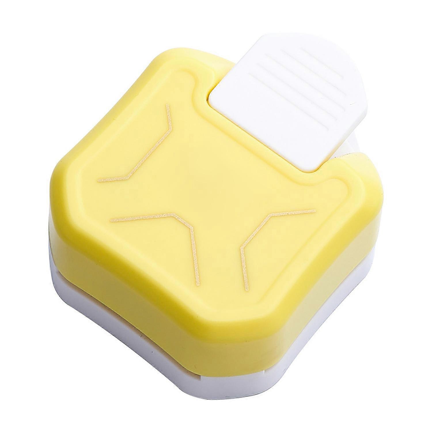 3 in 1 Paper Corner Cutter Multiple Angles Manual Pattern Corner Punch DIY Hole Puncher Yellow 