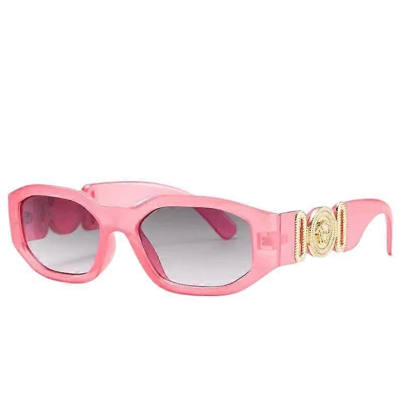 Wekity Trendy Irregular Rectangle Sunglasses UV Protection hexagon Horned Rim Thick Fashion Shades