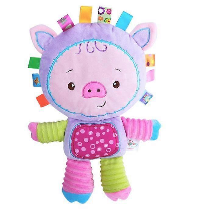 Small short plush animal rattles baby soothing toy