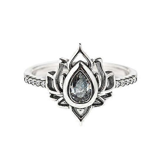 Women Ring Shiny Rhinestone Water Drop Shape Vintage Knuckle Ring for Parties