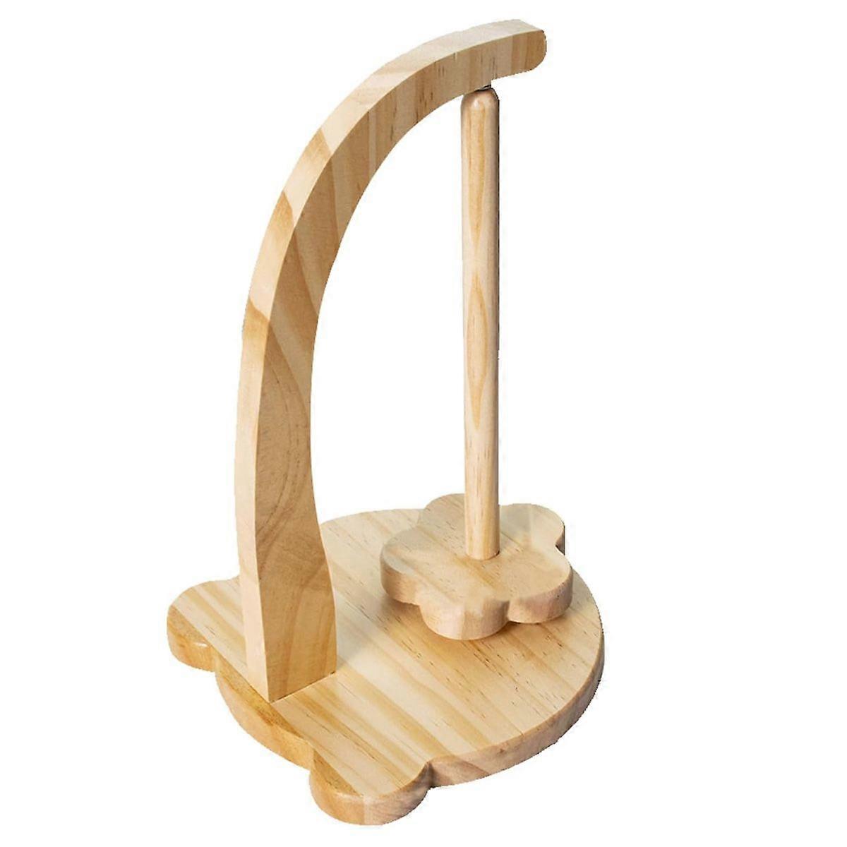 Wooden rotatable spool rack high performance magnetic suction hand-woven wool rack wooden wool shaft rotating tool