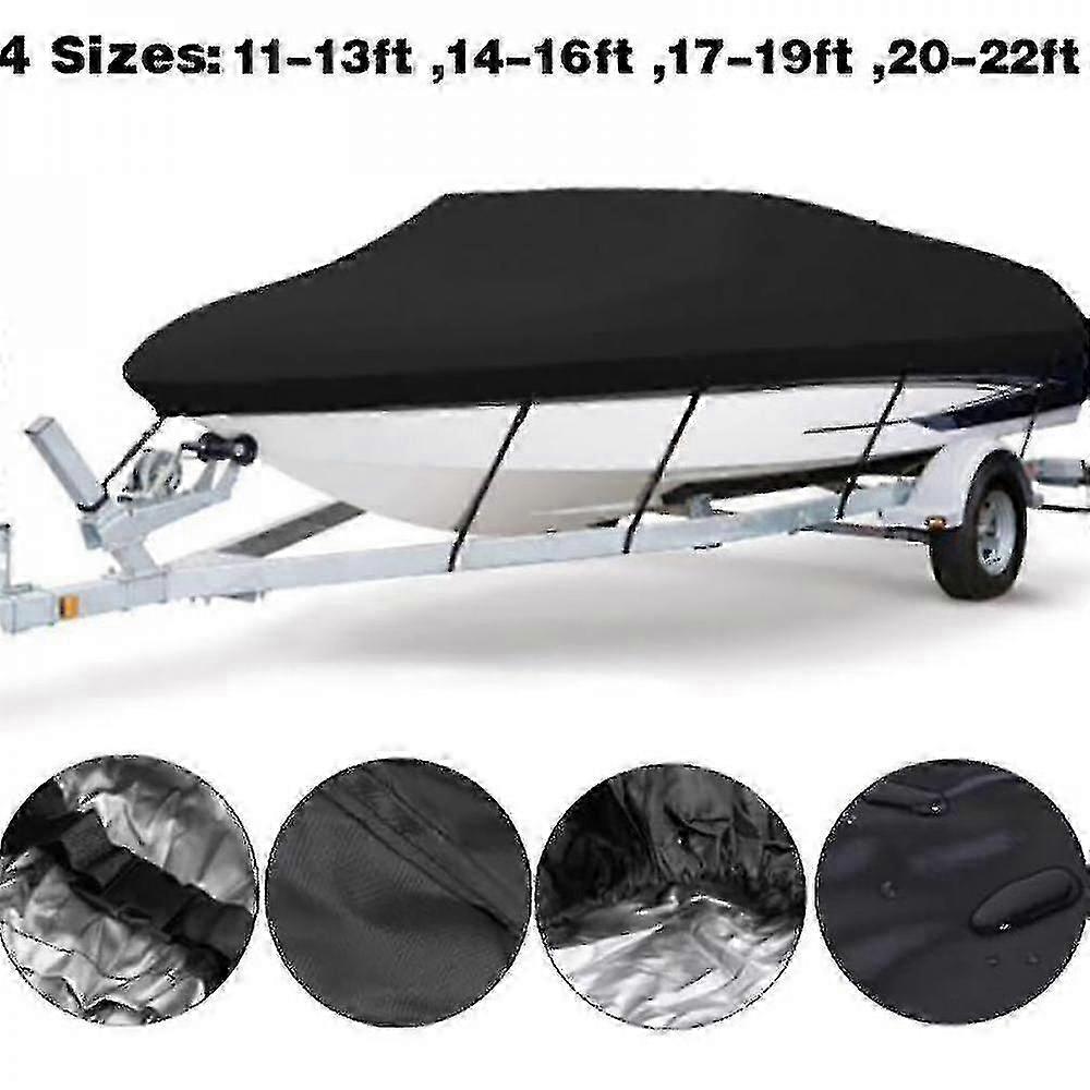 Wasserdichte Bootsabdeckung, strapazierfähiges Polyester-Canvas in Marinequalität, trailerbar, passend für V-Rumpf, Dreirumpfboot, Runabout