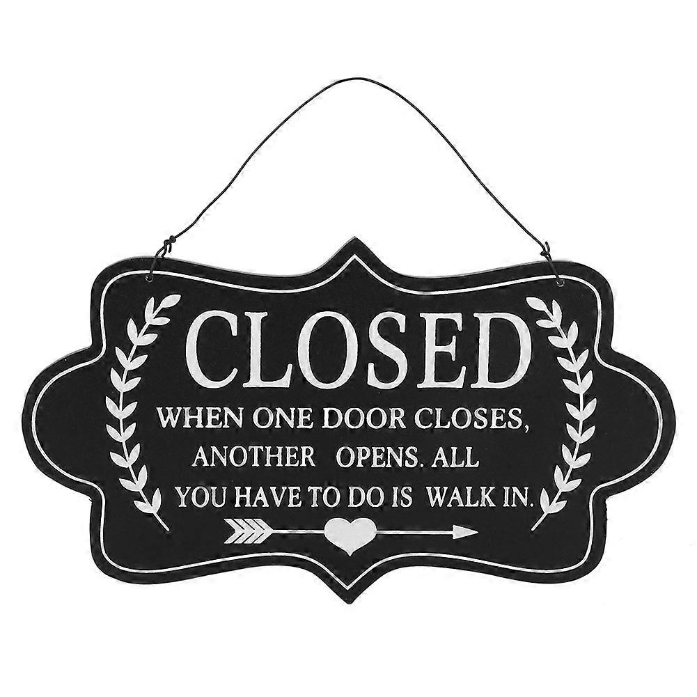 Decorative Double Sided Open/Closed Sign Hanging Signage(Black)